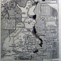 Mapa znázorňuje průběh sovětských útočných bojů ve Finsku. Je na ní patrné, že zisky Rudé armády nejsou až tak velké a navíc jsou zde zřetelné ztráty jejich počátečních úspěchů. 1940/23